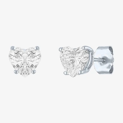 ( E-F/Si1-Si2 ) 1 CT. T.W. Lab-Grown Diamond 10K Gold 6mm Heart Stud Earrings