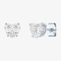 ( E-F/Si1-Si2 ) 1 CT. T.W. Lab-Grown Diamond 10K Gold 6mm Heart Stud Earrings