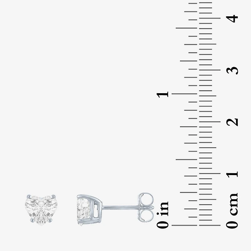 ( E-F/Si1-Si2 ) 1 CT. T.W. Lab-Grown Diamond 10K Gold 6mm Heart Stud Earrings