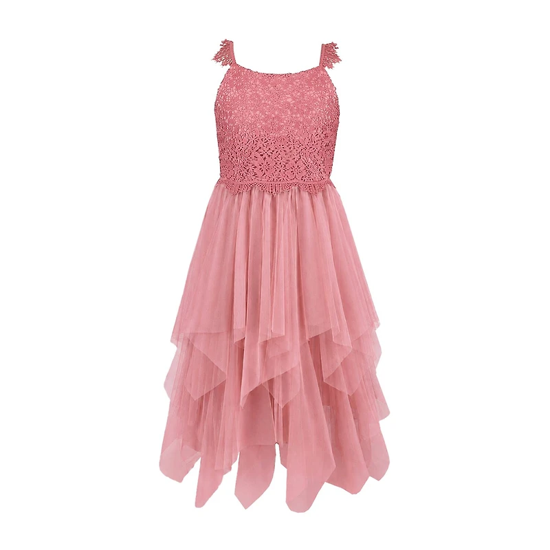 Lilt Girls Sleeveless Flutter A-Line Dress