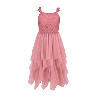 Lilt Girls Sleeveless Flutter A-Line Dress