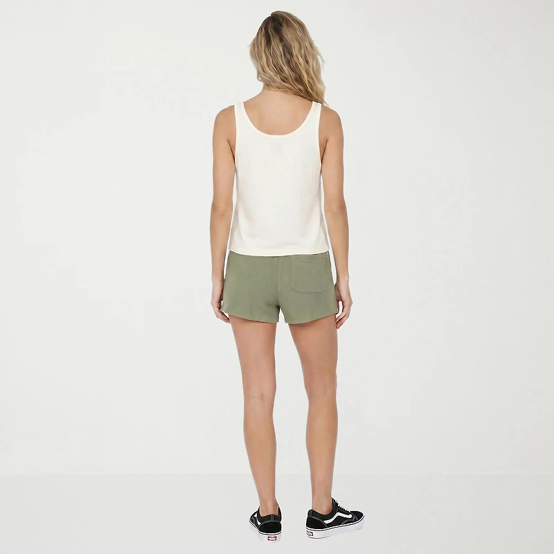 VOLCOM Womens Juniors Round Neck Sleeveless Tank Top