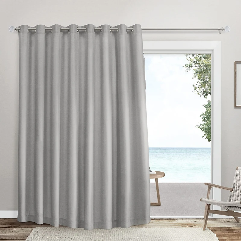 Exclusive Home Curtains Sateen Patio Grommet Top Room Darkening Single Outdoor Curtain Panel
