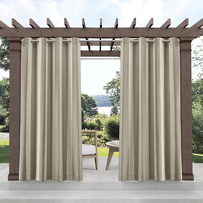 Exclusive Home Curtains Canopy Stripe Grommet Top Light-Filtering Set of 2 Outdoor Curtain Panel