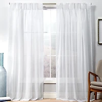 Exclusive Home Curtains Penny Pinch Pleat Sheer Set of 2 Curtain Panel