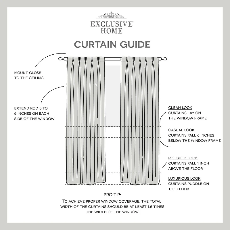 Exclusive Home Curtains Penny Pinch Pleat Sheer Set of 2 Curtain Panel