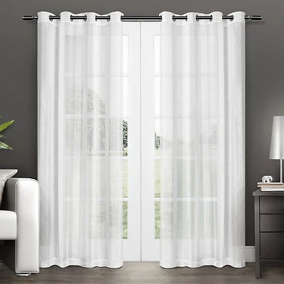 Exclusive Home Curtains Penny Grommet Top Sheer Set of 2 Curtain Panel