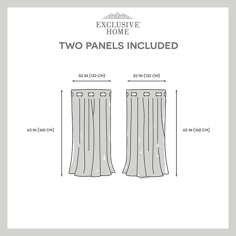 Exclusive Home Curtains Sateen Grommet Top Room Darkening Set of 2 Curtain Panel