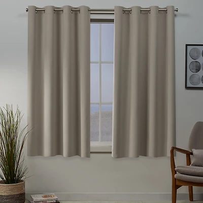 Exclusive Home Curtains Sateen Grommet Top Room Darkening Set of 2 Curtain Panel