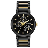 Bulova Futuro Mens Black Stainless Steel Bracelet Watch 98c124