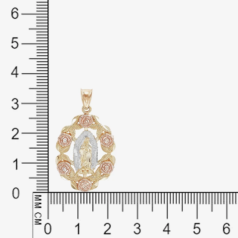 Our Lady Of Guadalupe / Nuestra Senora De Guadalupe Womens 14K Gold Oval Pendant