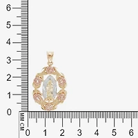Our Lady Of Guadalupe / Nuestra Senora De Guadalupe Womens 14K Gold Oval Pendant