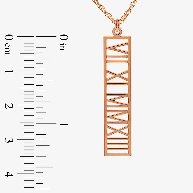 Personalized Roman Numeral Date Pendant Necklace