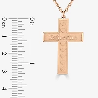 Personalized Womens 14K Gold Heart Cross Name Pendant Necklace