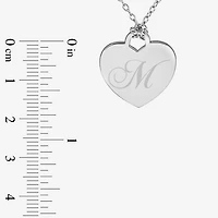 Personalized Sterling Silver Couple's Initial Heart Pendant Necklace