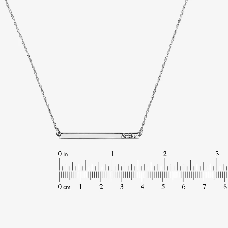 Personalized 14K Gold Over Sterling Silver Name Bar Necklace