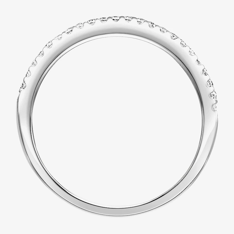Womens 10MM 2 CT. Lab Created White Moissanite Sterling Silver Round Anniversary Band