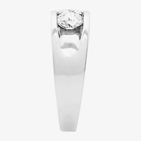 Mens 8.5MM 2 CT. Lab Created White Moissanite Sterling Silver Round Wedding Band