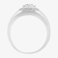 Mens 11.5MM 1 CT. Lab Created White Moissanite Sterling Silver Round Wedding Band