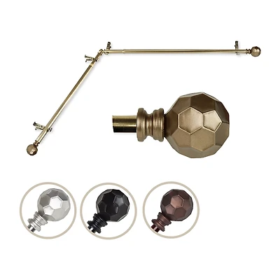 Rod Desyne Christiano Corner 3/4 Adjustable Curtain