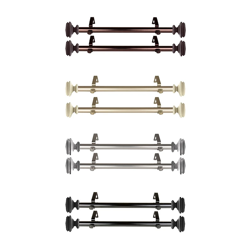 Rod Desyne (Set Of 2) Bedpost 1 Adjustable Side Curtain