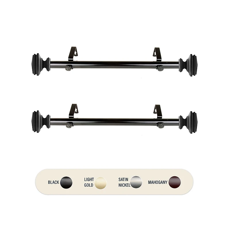 Rod Desyne (Set Of 2) Bedpost 1 Adjustable Side Curtain