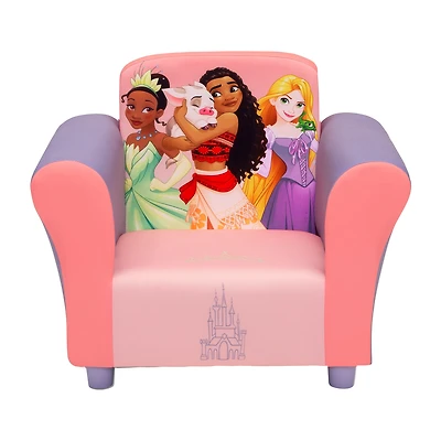 Disney Tiana, Moana and Rapunzel Princesses Upholstered Kids Chair