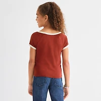 Eyeshadow Big Kid Girls Crew Neck Short Sleeve T-Shirt