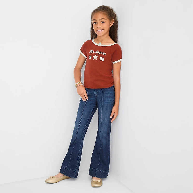 Eyeshadow Big Kid Girls Crew Neck Short Sleeve T-Shirt