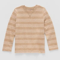 Okie Dokie Textured Knit Toddler & Little Boys Crew Neck Long Sleeve T-Shirt
