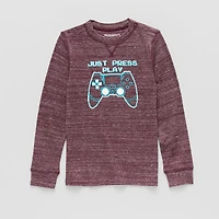 Thereabouts Little & Big Kid Boys Easy-on + Easy-off Sensory Friendly Crew Neck Long Sleeve Adaptive Regular Fit Thermal Top