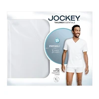 Jockey Tailored Essentials Mens 3 Pack Short Sleeve V Neck T-Shirt