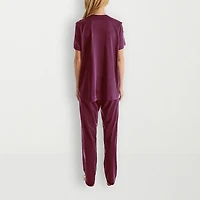 Exquisite Form Womens V-Neck Short Sleeve 2-pc. Pajama Set
