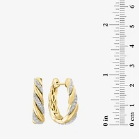 Effy Final Call Limited Quantities! Womens 1/2 CT. T.W. Natural White Diamond 14K Gold 22.1mm Hoop Earrings