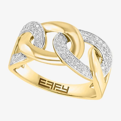 Effy Final Call Limited Quantities! Womens 2MM 1/4 CT. T.W. Natural White Diamond 14K Gold Band