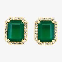 Effy Final Call Limited Quantities! 1/5 CT. Genuine Green Onyx 14K Gold 11.6mm Stud Earrings
