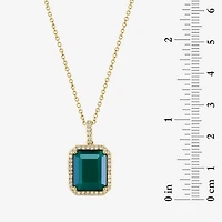 Effy Final Call Limited Quantities! Womens 1/7 CT. T.W. Genuine Green Onyx 14K Gold 16 Inch Pendant Necklace