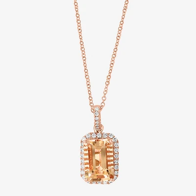 Effy Final Call Limited Quantities! Womens 1/3 CT. T.W. Genuine Pink Morganite 14K Gold 16 Inch Pendant Necklace