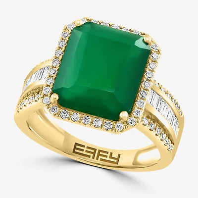 Effy Final Call Limited Quantities! Womens 1/2 CT. T.W. Genuine Green Onyx 14K Gold Cocktail Ring