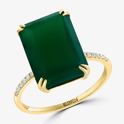 Effy Final Call Limited Quantities! Womens Diamond Accent Genuine Green Onyx 14K Gold Cocktail Ring