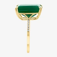 Effy Final Call Limited Quantities! Womens Diamond Accent Genuine Green Onyx 14K Gold Cocktail Ring