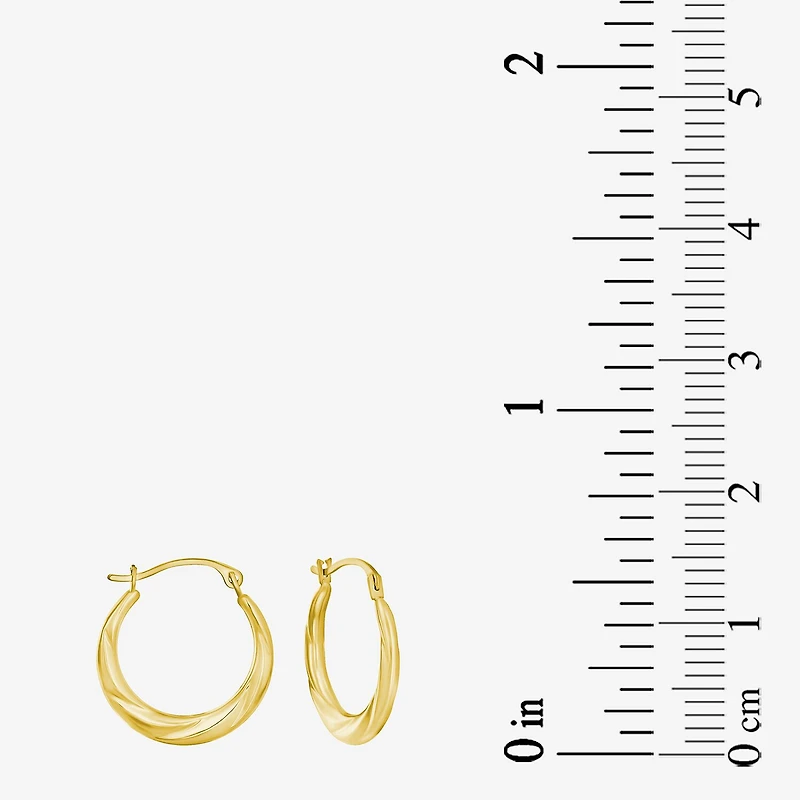Womens Cubic Zirconia 10K Gold Round Square 5 Pair Earring Set