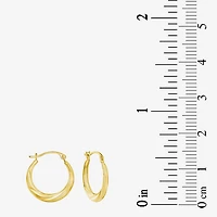 Womens Cubic Zirconia 10K Gold Round Square 5 Pair Earring Set