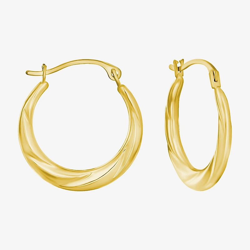 Womens Cubic Zirconia 10K Gold Round Square 5 Pair Earring Set