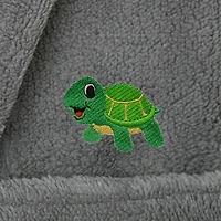 Linum Home Textiles Plush Turtle Kids Bathrobe Unisex Long Sleeve Length Robe