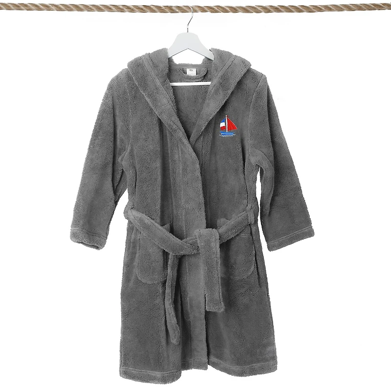 Linum Home Textiles Plush Boat Kids Bathrobe Unisex Long Sleeve Length Robe