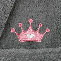 Linum Home Textiles Plush Crown Little & Big Girls Long Sleeve Bathrobe