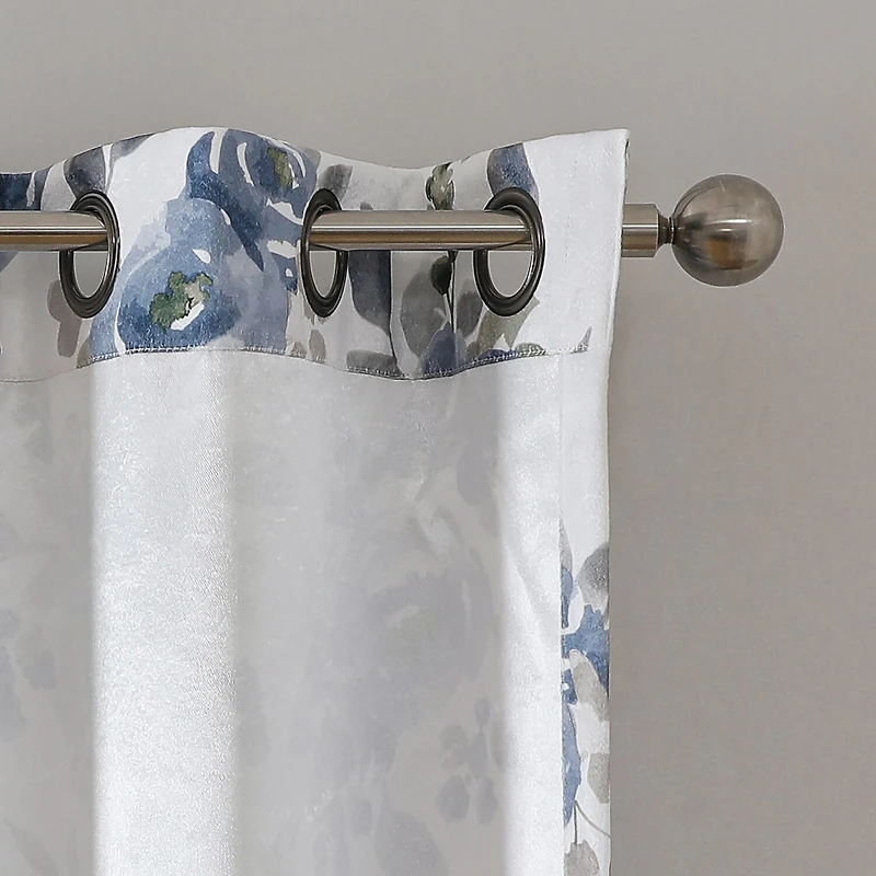Regal Home Ayden Floral Grommet Top Energy Saving Blackout Single Curtain Panel
