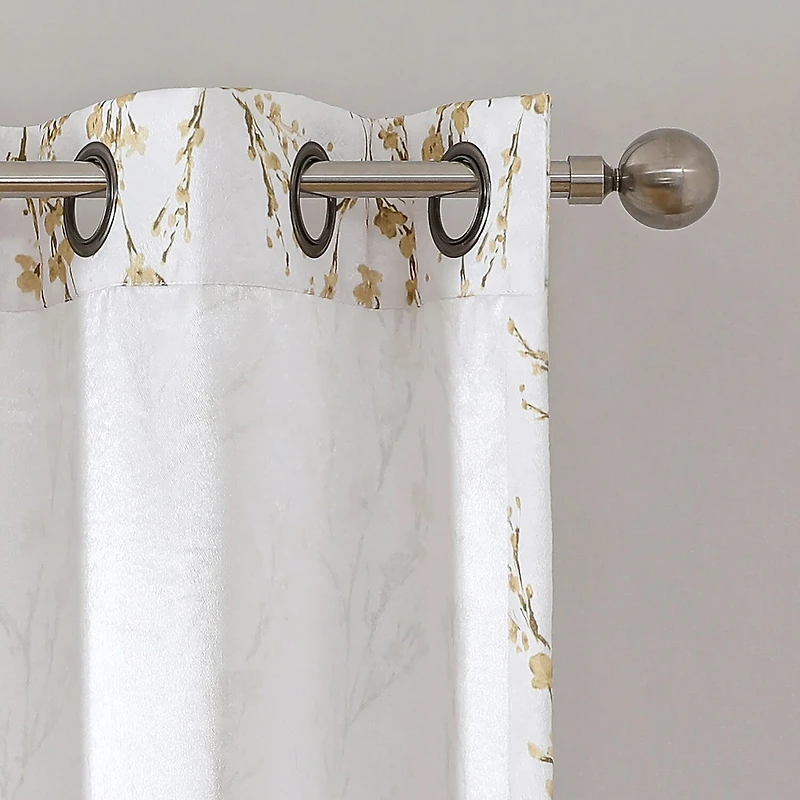 Regal Home Ayden Blossom Grommet Top Energy Saving Blackout Single Curtain Panel