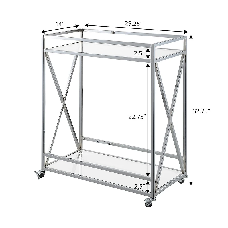 Convenience Concepts Oxford Glass-Top Kitchen Cart